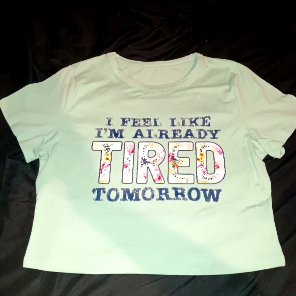 Women's funny graphic half tee NWOT